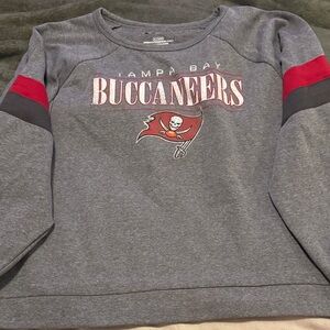 NFL Tampa Bay Buccaneers women Gray and Red Sweatshirt